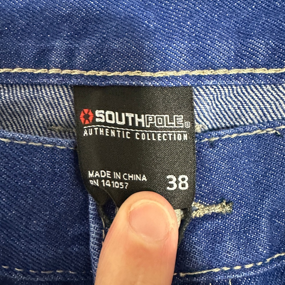 Southpole Baggy Carpenter Jeans Denim Embroidered Logo Blue Mens Size W38 L32 - Picture 12 of 16